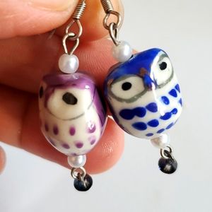 Owl 🦉 One-of-a-kind glass earrings ✨️